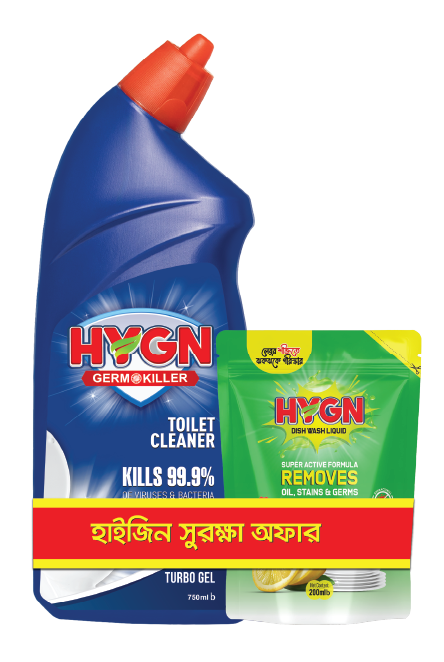 HYGN Liquid Toilet Cleaner (750ml) + FREE HYGN Dish Wash Liquid (200ml)